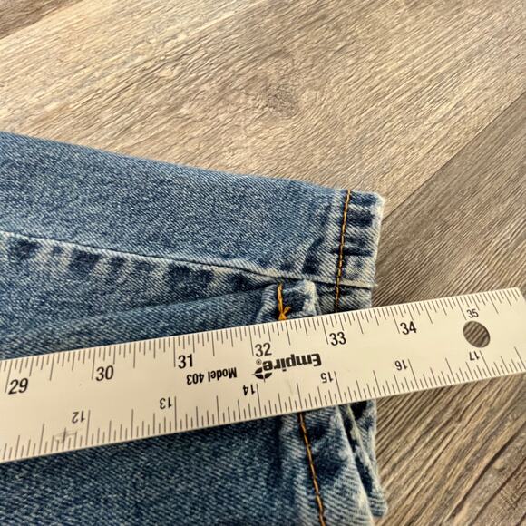 Levis 514 Mid Wash Blue 34x33 Straight Fit Stretch Faded Denim Jeans Red Tab - Picture 10 of 13
